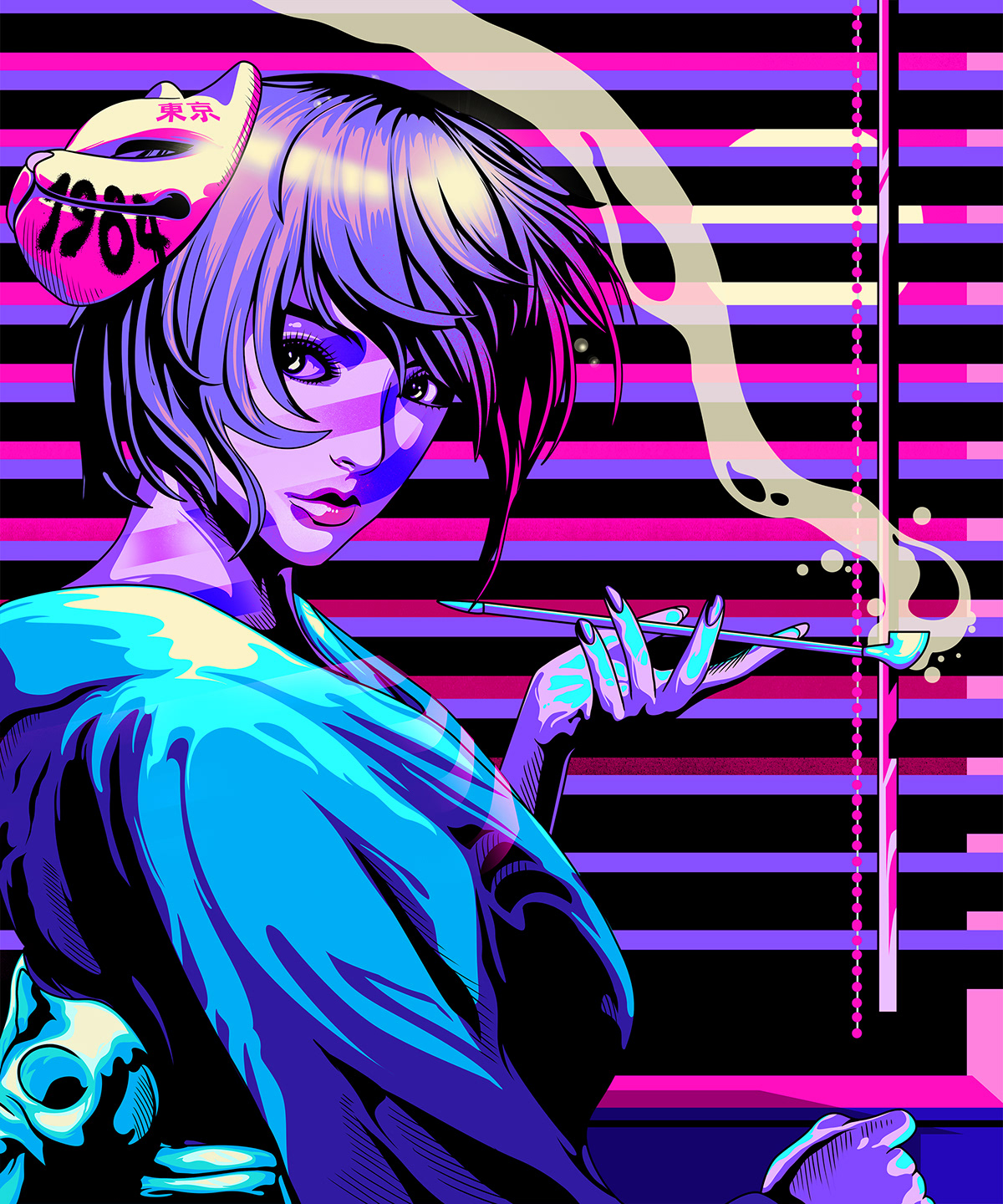vaporwave Games Gaming ILLUSTRATION  muralart merch design music dope weed neon