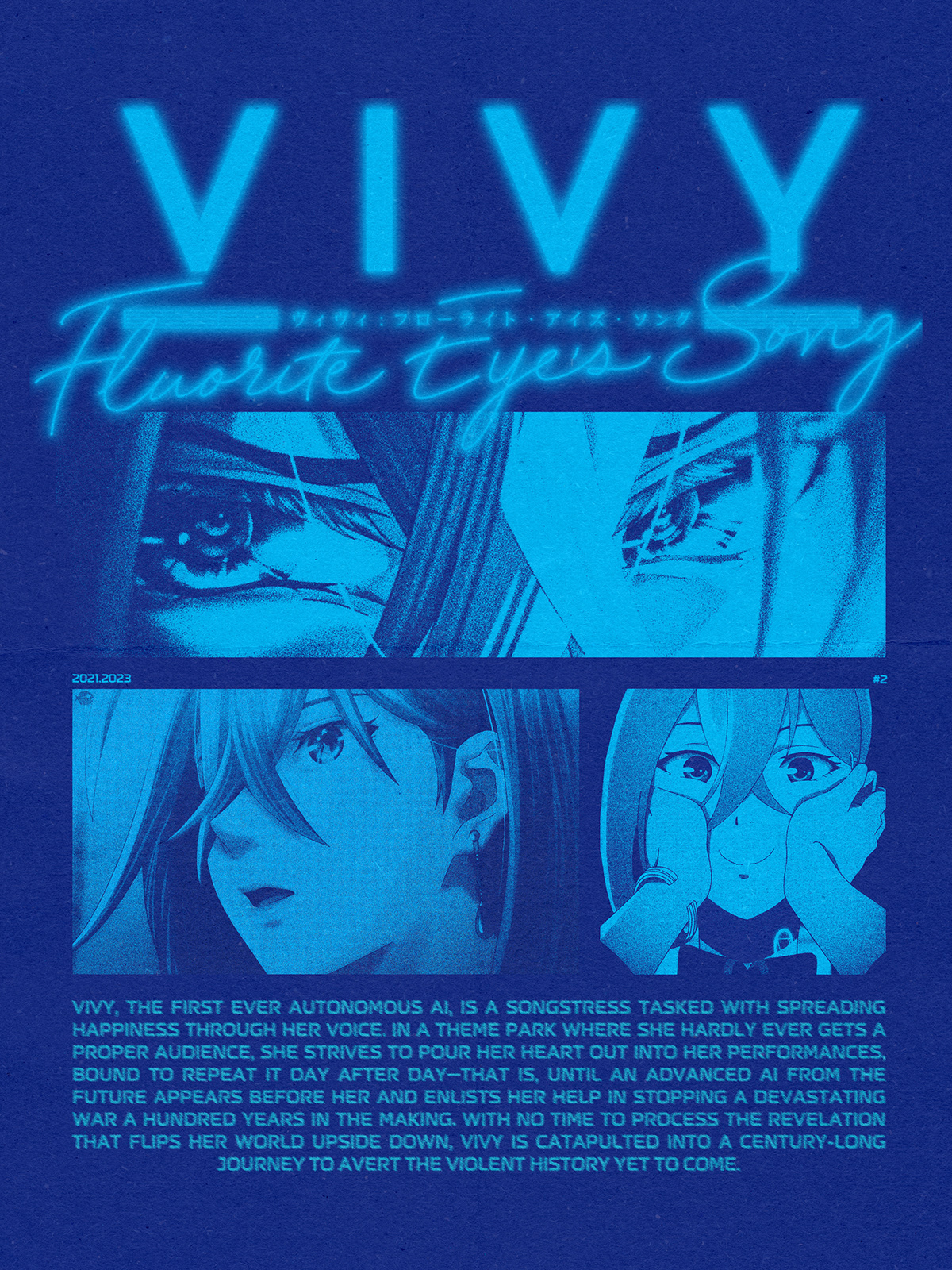 poster Poster Design anime Vivy flourite eyes song Duotone blue