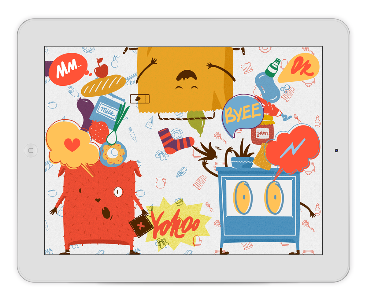 kitchen app game product hidden cook fridge sorter Food  Fun children play interactive doodle melody