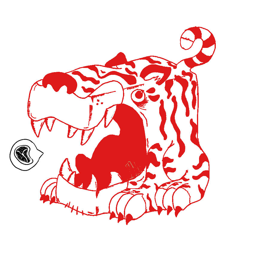 2022 Calendar animal digital Drawing  Hungry ILLUSTRATION  Lunar New Year tiger