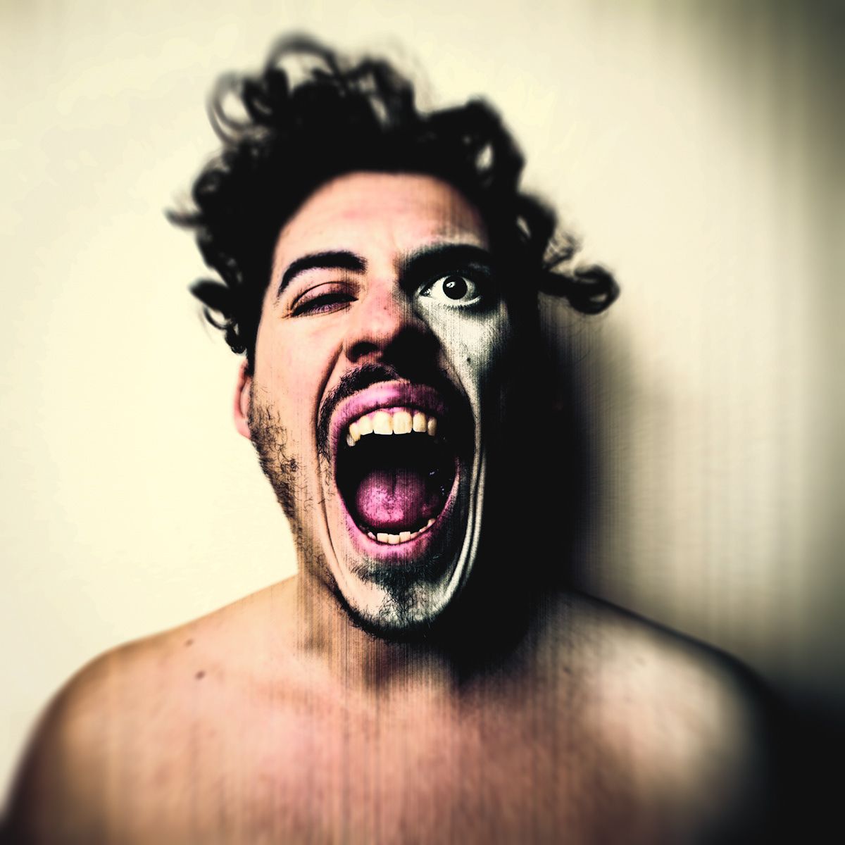 scream photo portrait violence surreal Awakening genesis dark man people blur manipulation photoshop
