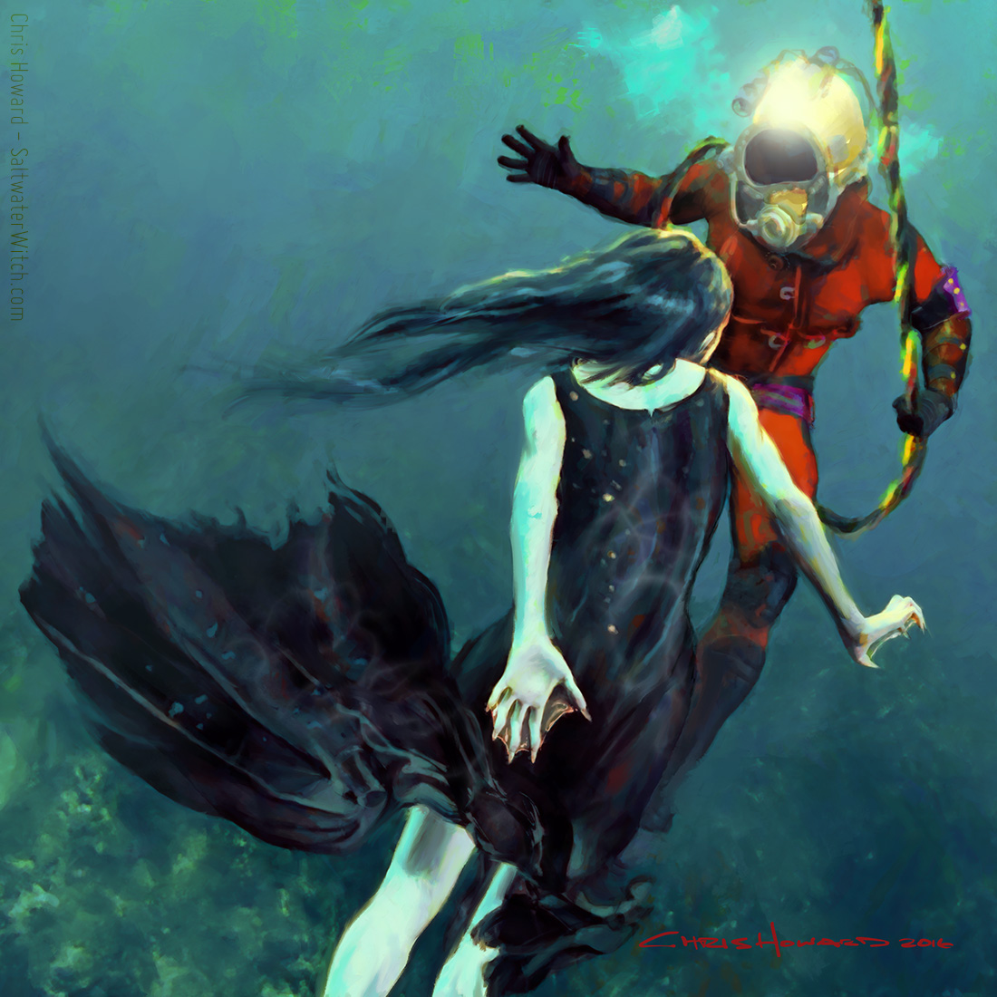 salvage mermaids saltwater witch Chris Howard seaborn comic concept art