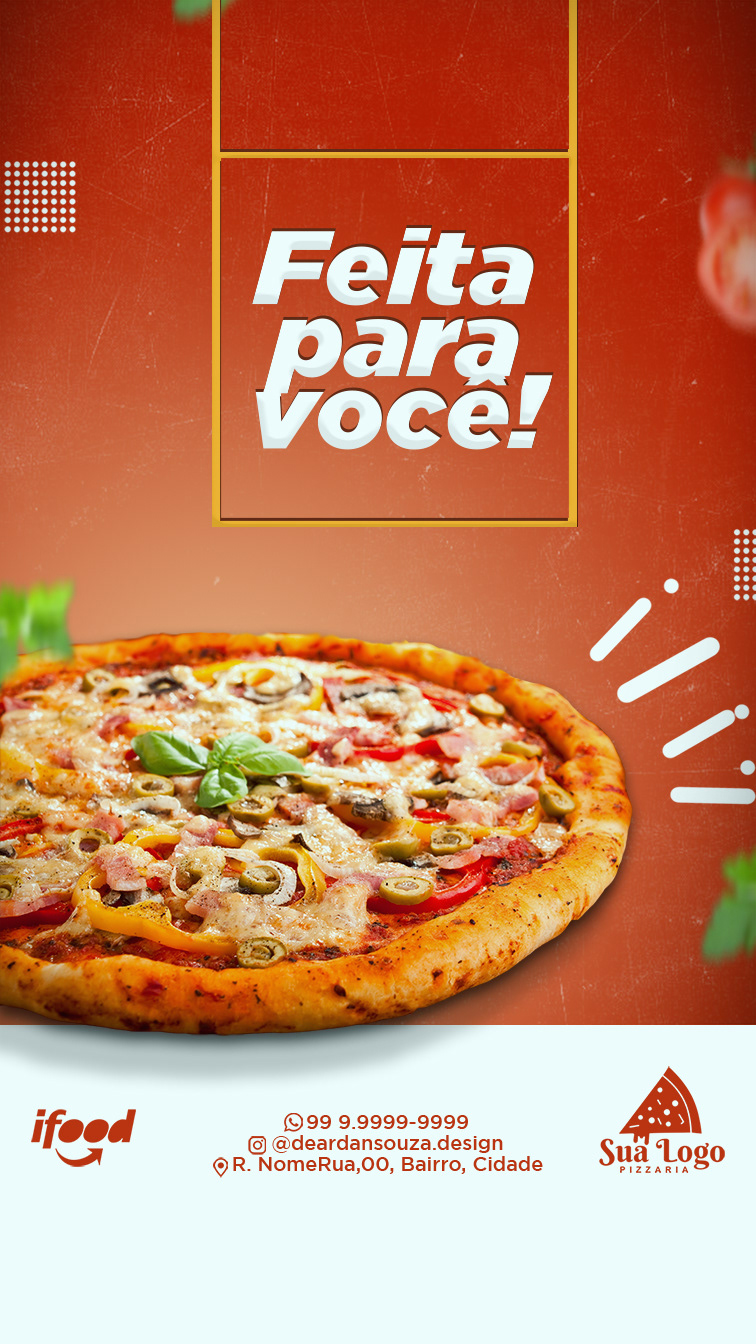 Jogo do Brasil Combina Com Pizza Social Media PSD Editável