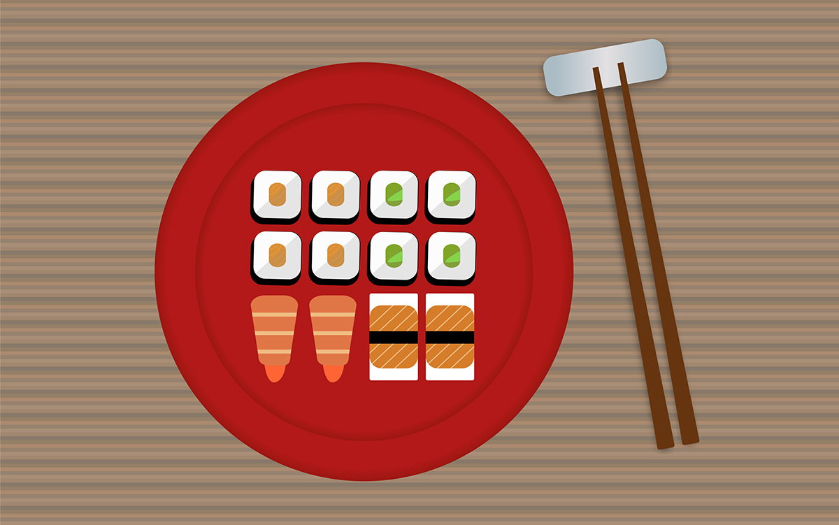Food  Illustrator vector Sushi Mexican Food BBQ dishes