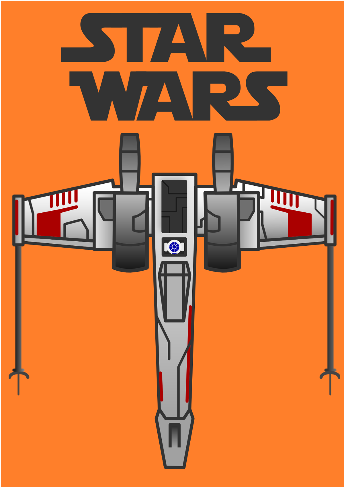 Starwars xwing design poster force rebels red5 minimal