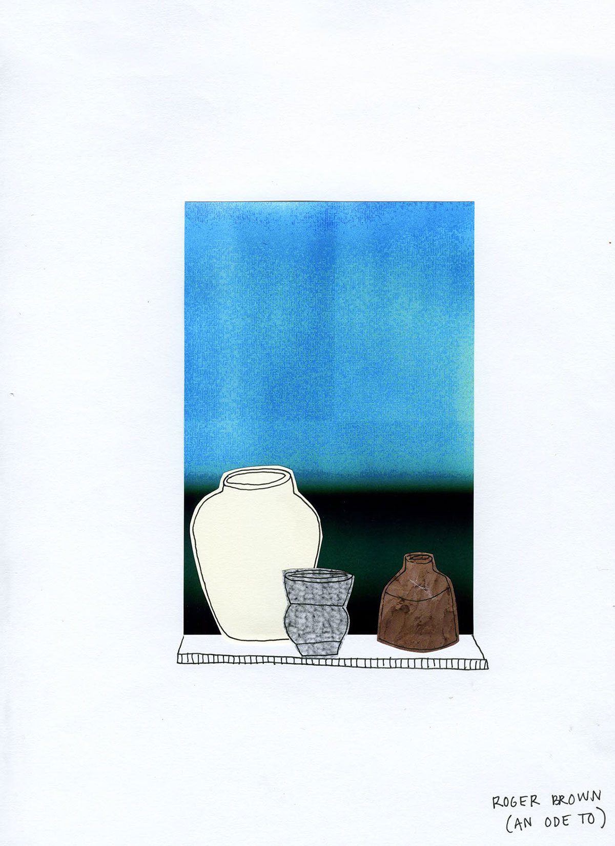 collage cut and paste Layout deisgn printmedia print vases ceramics  flat 2D Fascimile drawings