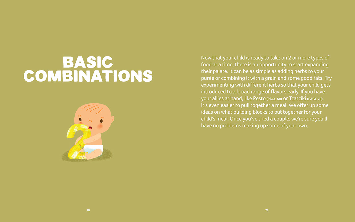 cookbook baby food ILLUSTRATION  Food  natural baby Feeding Bookdesign publication recipes