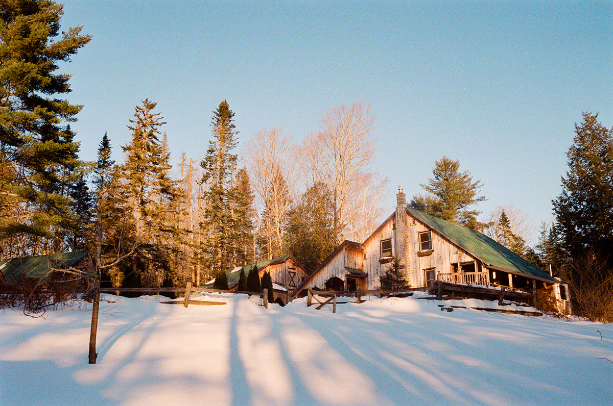 cabin Vermont winter 35mm portra 800 film photography