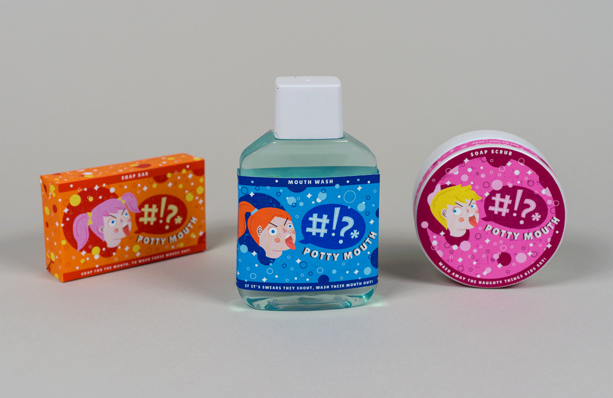 soap Packaging colors kids scrub Mouthwash Fun