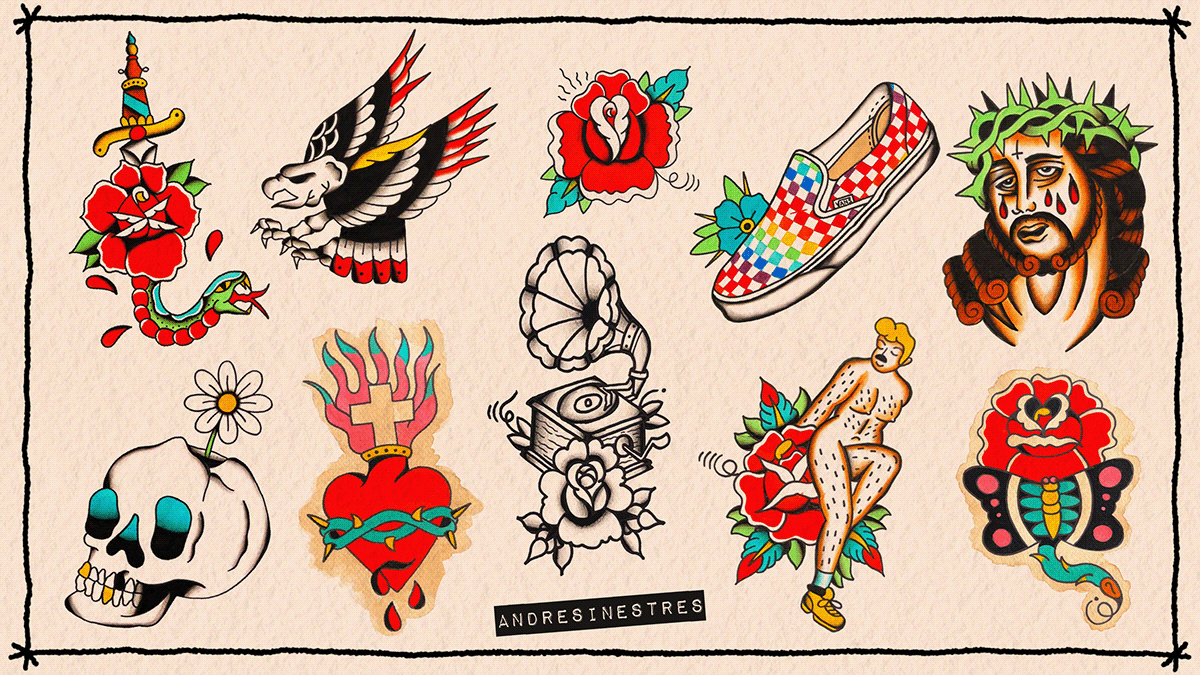ink sketch tattoo tattooflash traditional watercolor