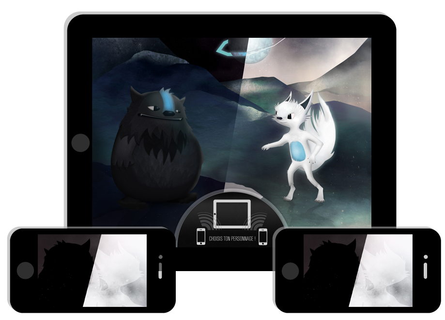 natum  projetnatum ombre lumière nigrum Lux jeu iphone iPad multi-device partygame