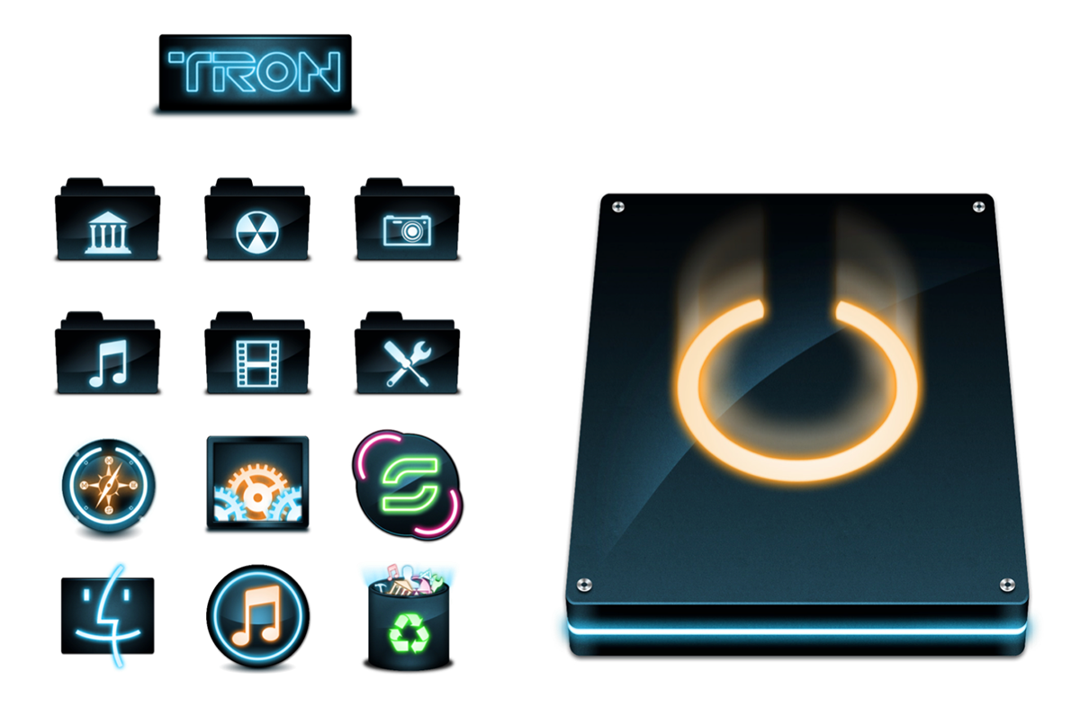 OSX icons icon set Tron