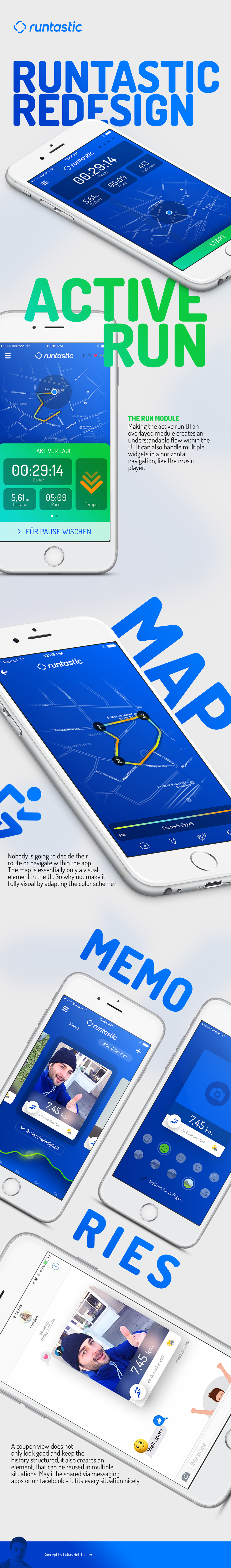 runtastic app redesign typography   attempt styling  blue