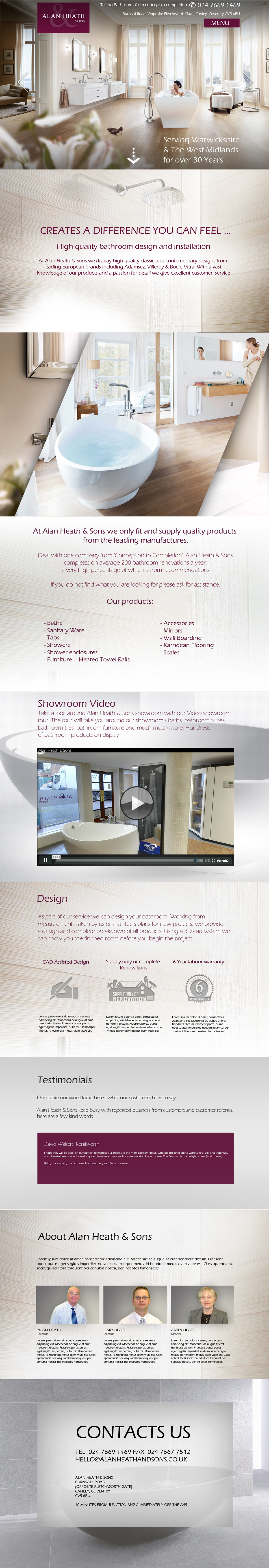 Bathroom Company Web design