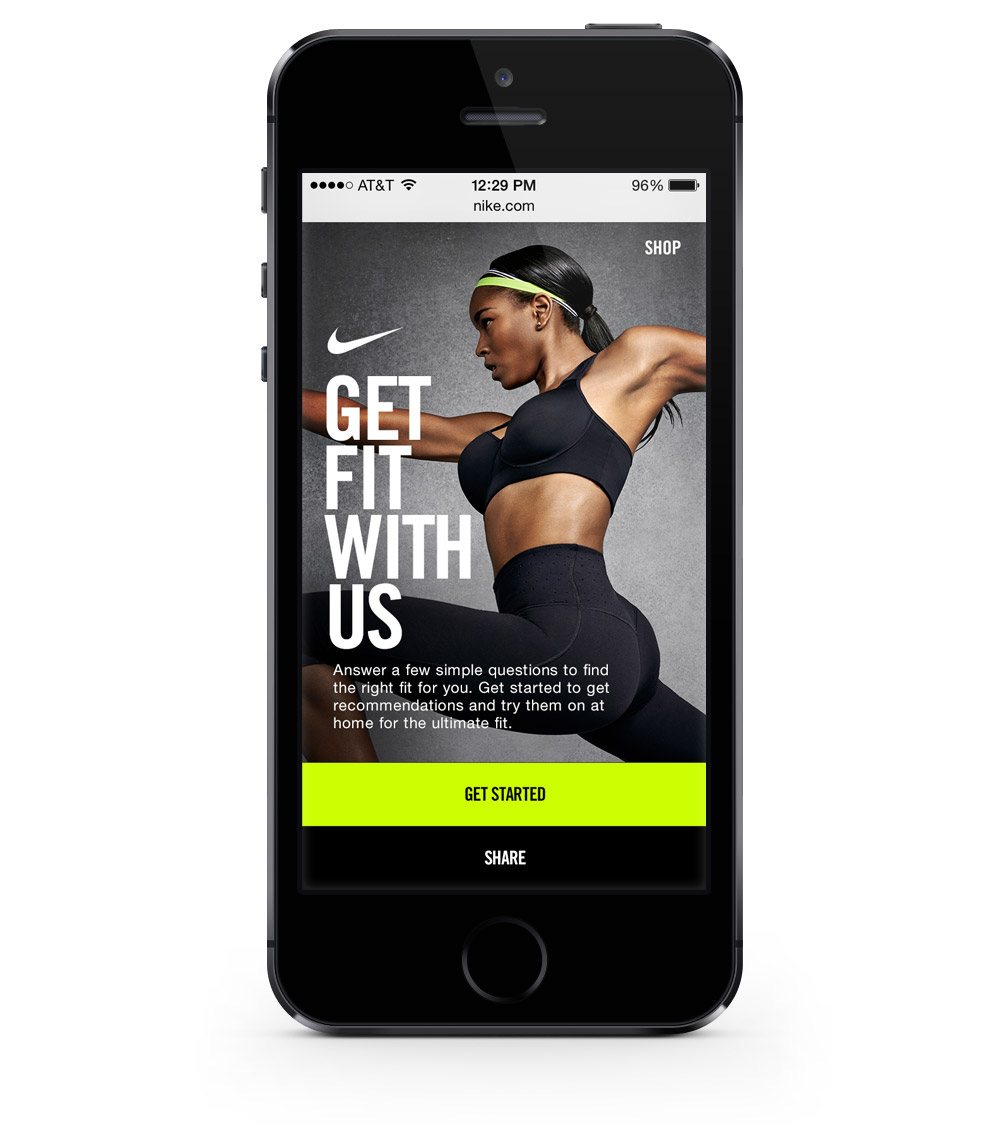 Adobe Portfolio Nike women bra Responsive Web mobile tablet design