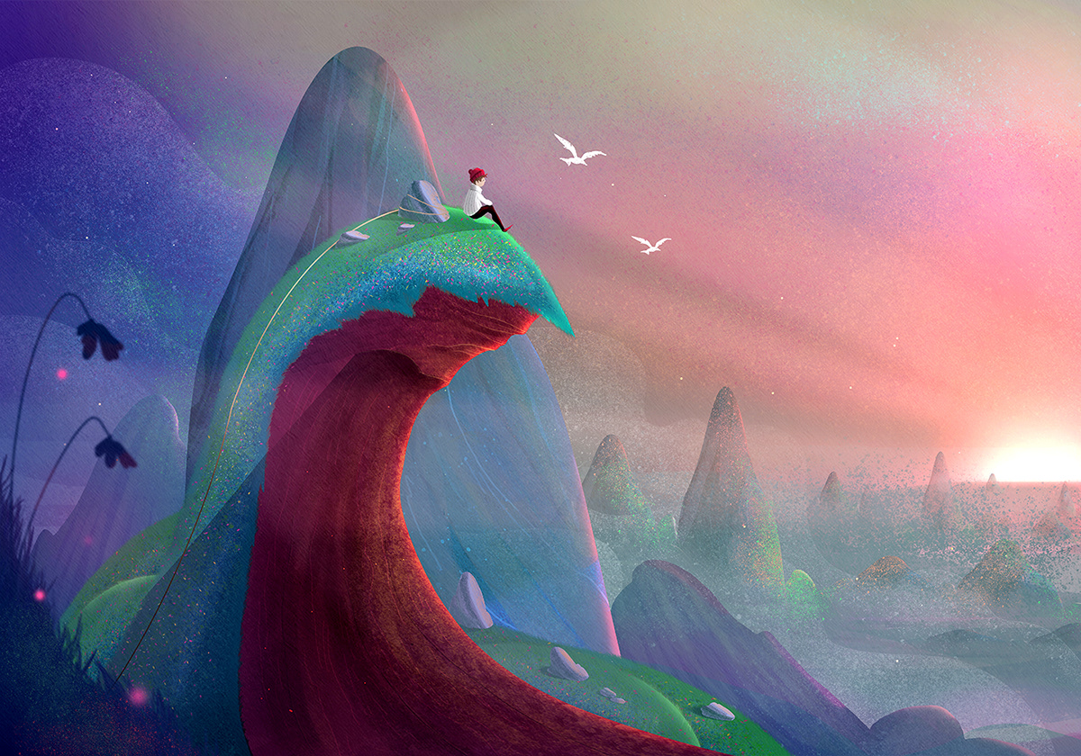 animal monster fantasy Magical children's book Nature concept art environment painting digital painting