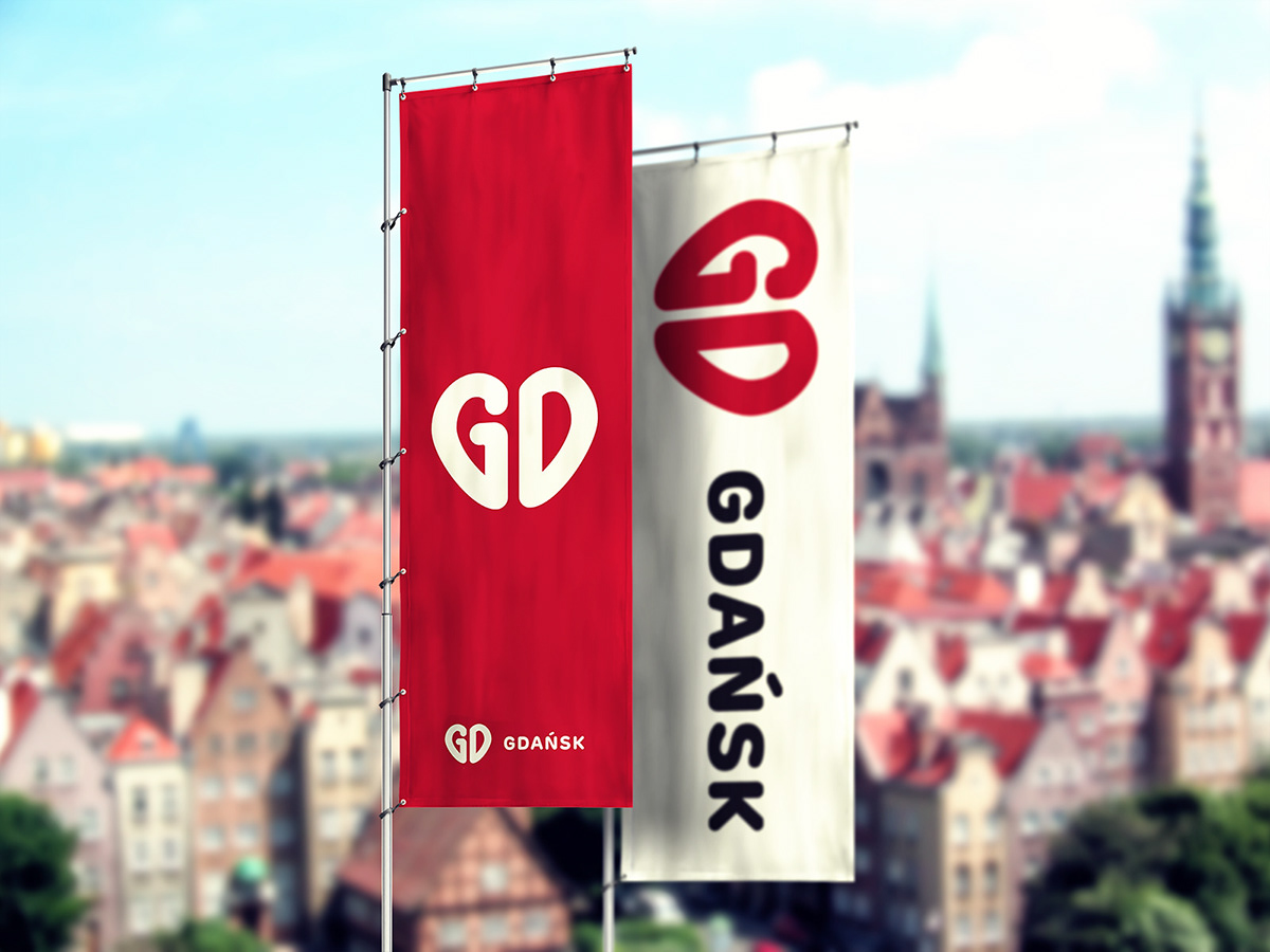 poland Gdansk city rebranding concept heart red Love idea