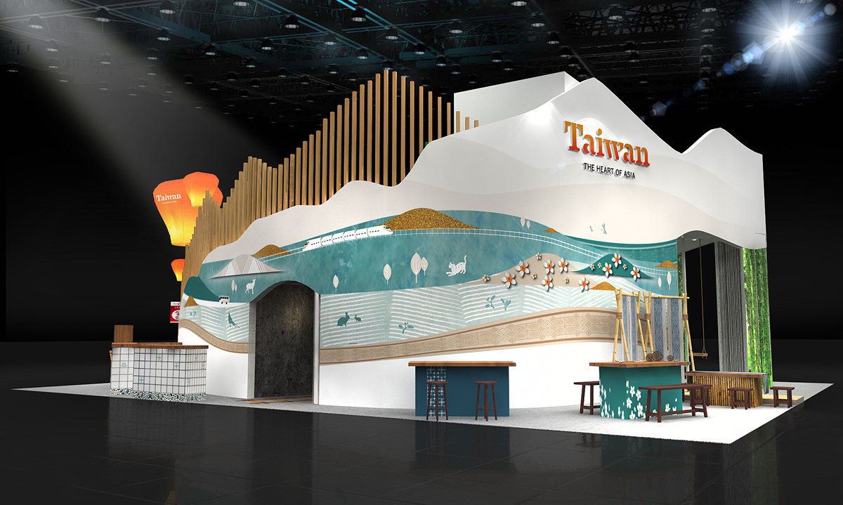 booth design Exhibition  exhibits ILLUSTRATION  Show Stand taiwan trade Travel