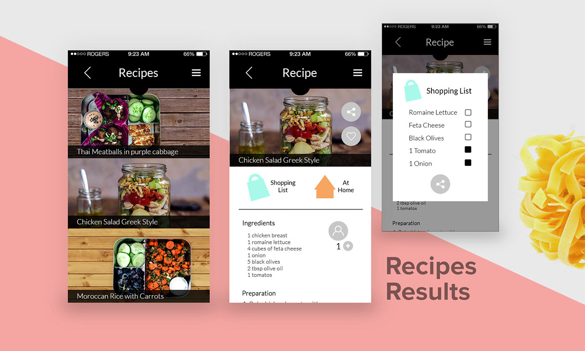 cook app application cooking recepis finder mobile ux Interface graphic