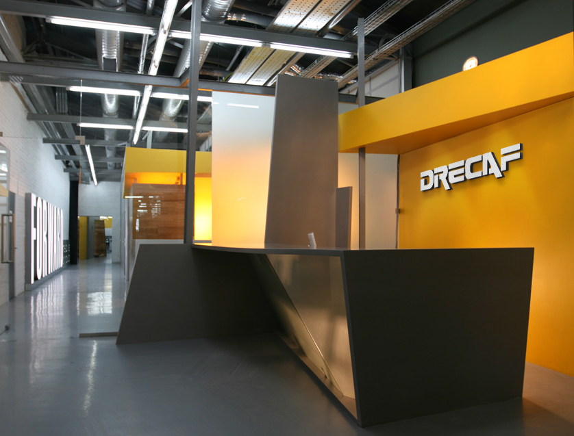 drecaf visual identity sistema grafico identidad corporativa logo Logotipo Logotype yellow amarillo Fabrica industry factory