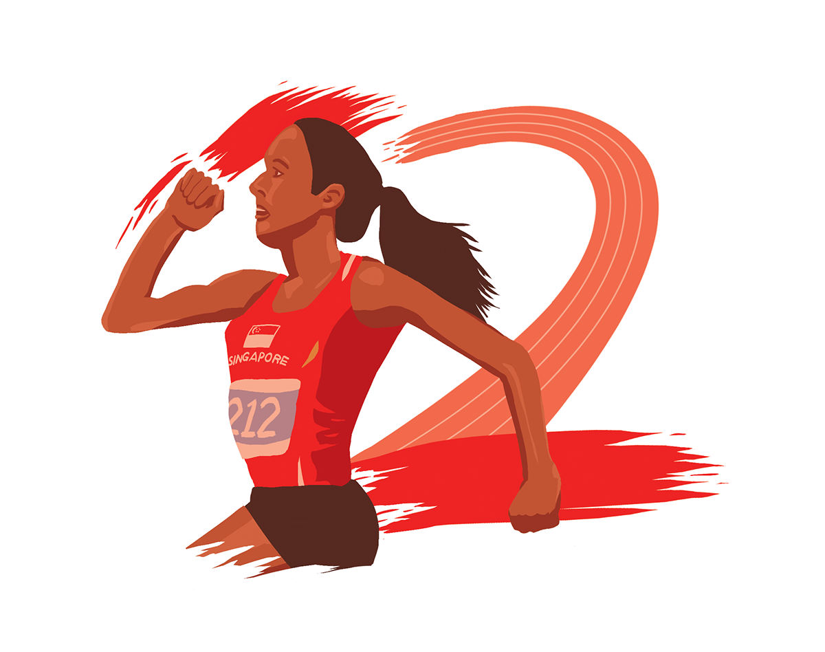 Shanti Pereira national Sprinter running sprint 42 Years singapore SG50 Medal editorial article sports Spot