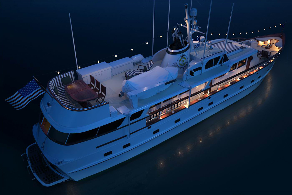 Sovereign yacht boat 3D visualization Render marine Nautic sea