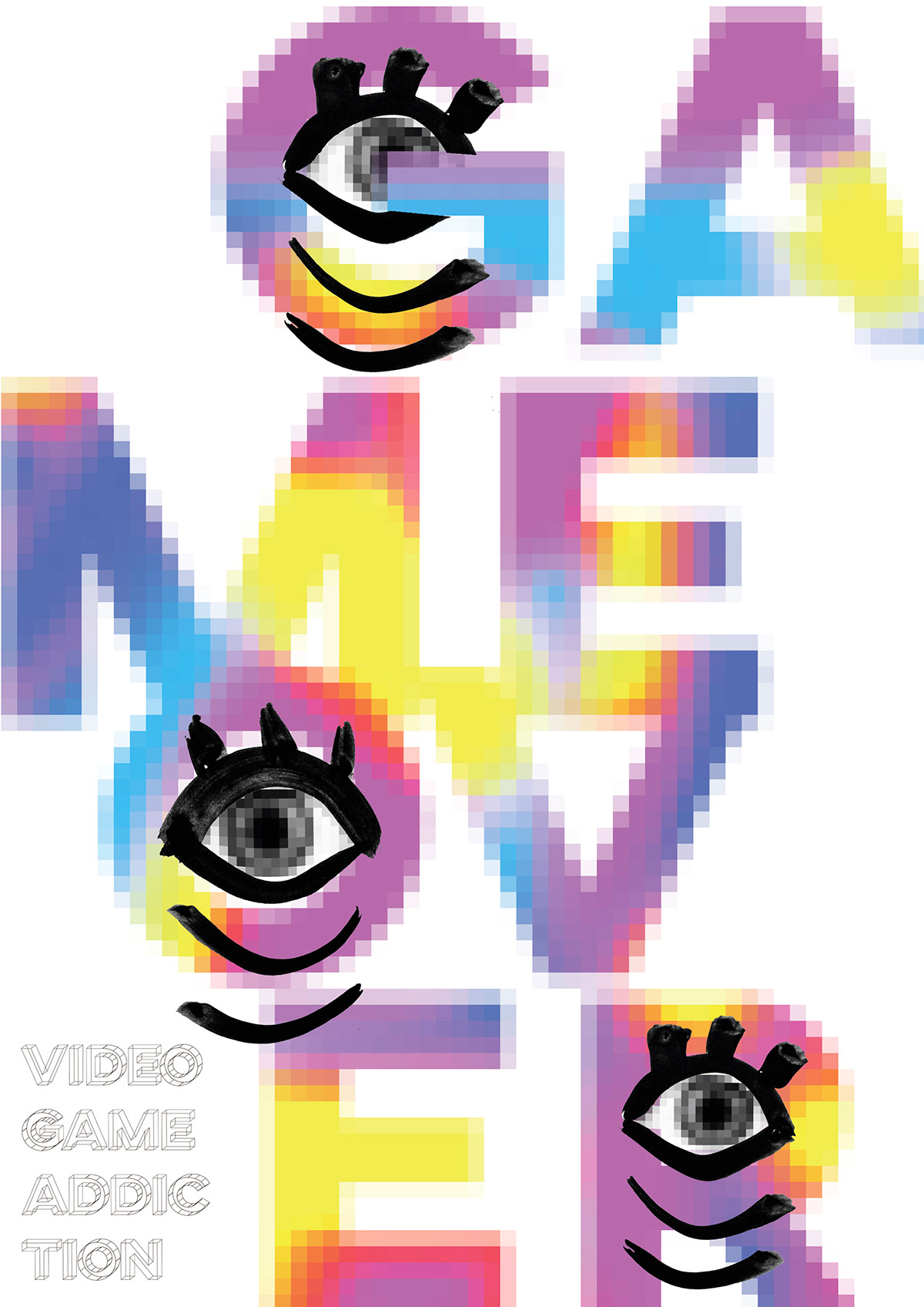 game poster eye pixel ink Adobe Portfolio