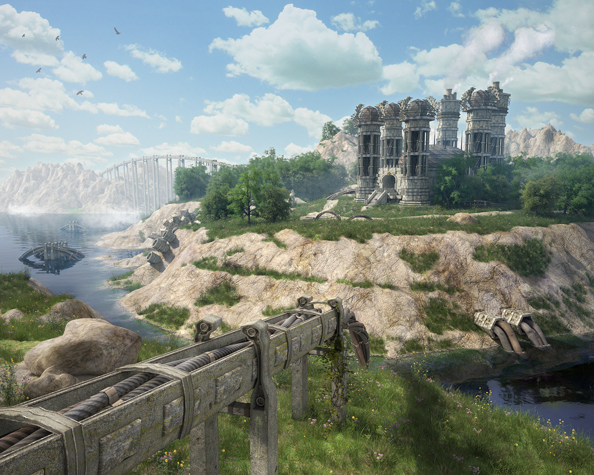 game Conceptual Architecture powerplant fantasy landscapes