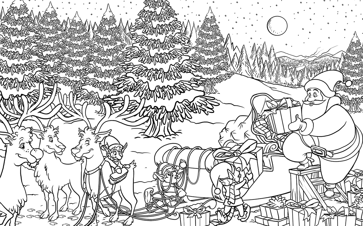 Christmas santa navidad reindeer renos trineo papa noel