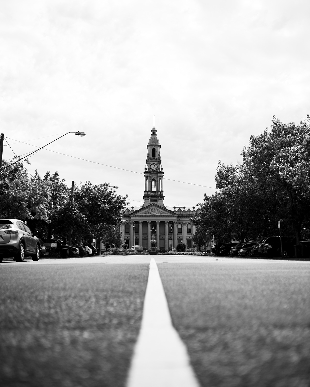 black and white cityscape street photography Landscape
