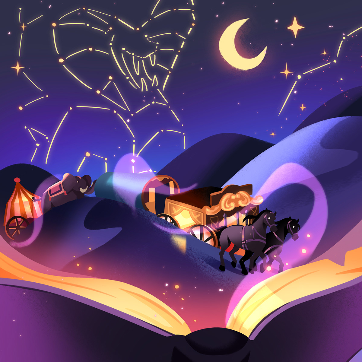 cartoon Circus concept art Visual Development animals audiobook children's book fairytale Magic   storyboard