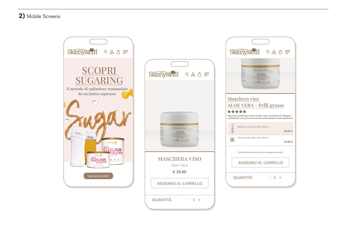 mobile version of a beauty ecommerce website