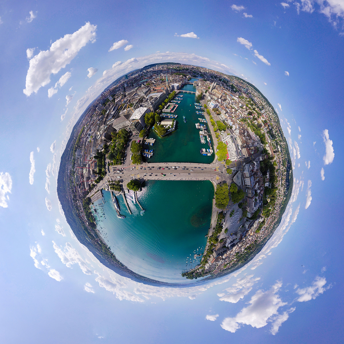 Zurich Switzerland Mini Planet panorama Mavic Pro 360 photo