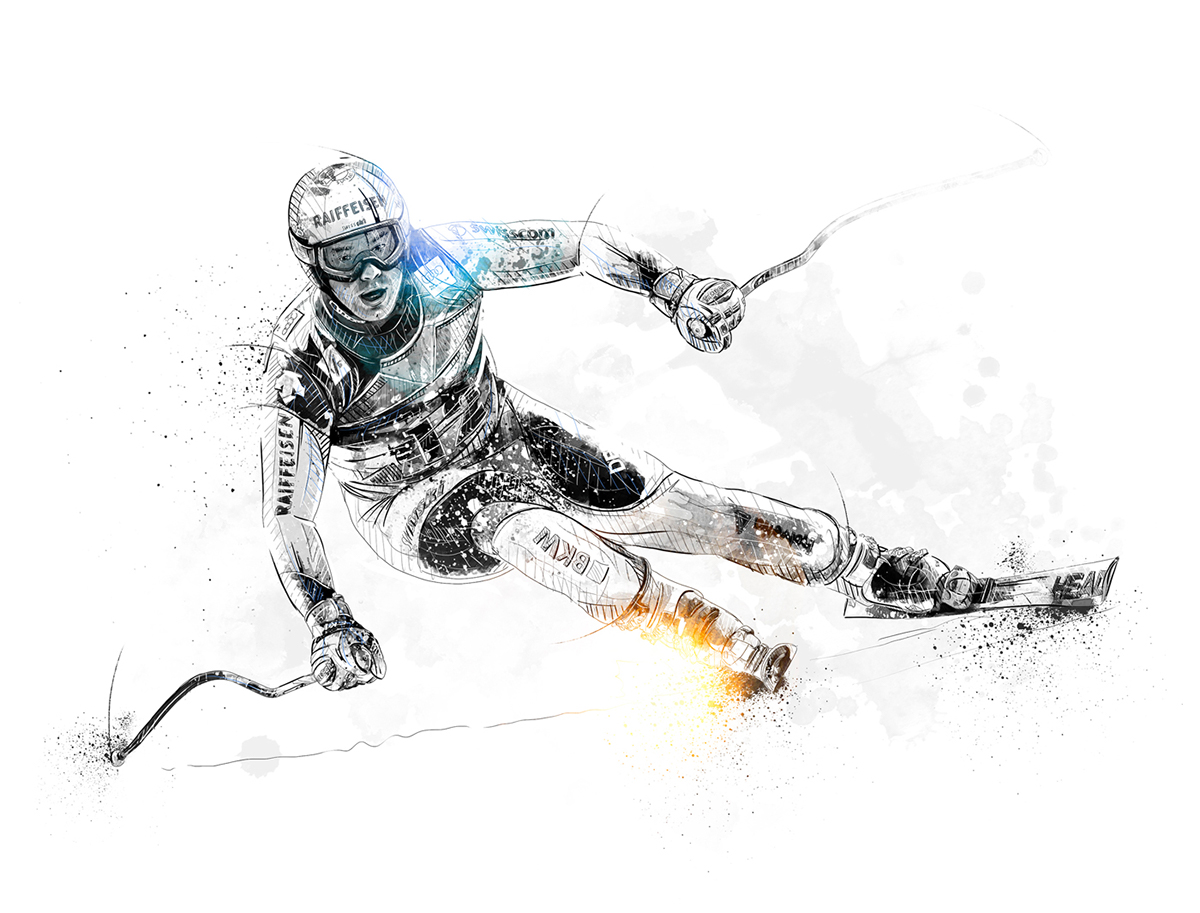 sport football soccer athelts watercolor ink Dynamic alpine Bike karate