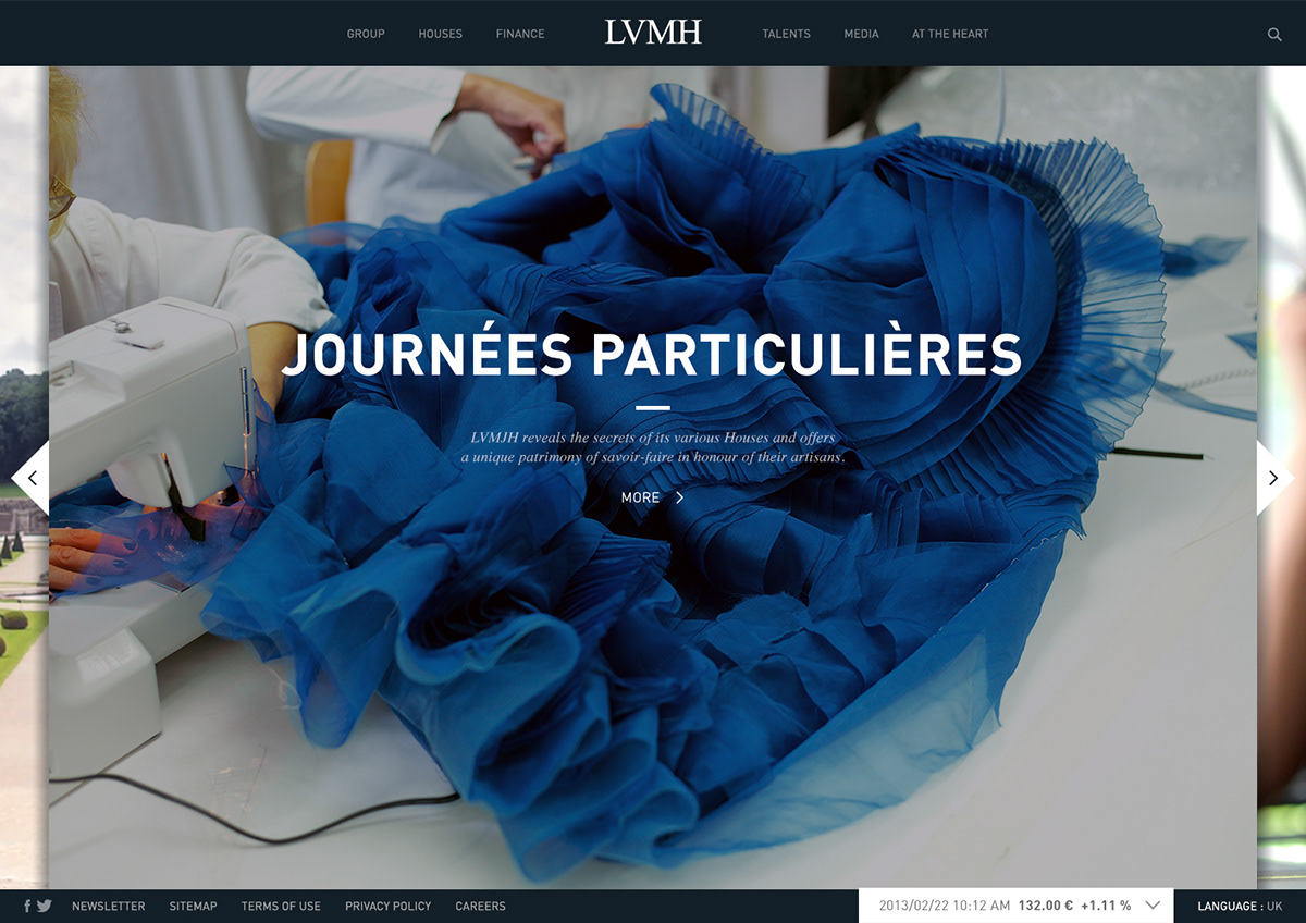 LVMH luxury Website corporate Dior