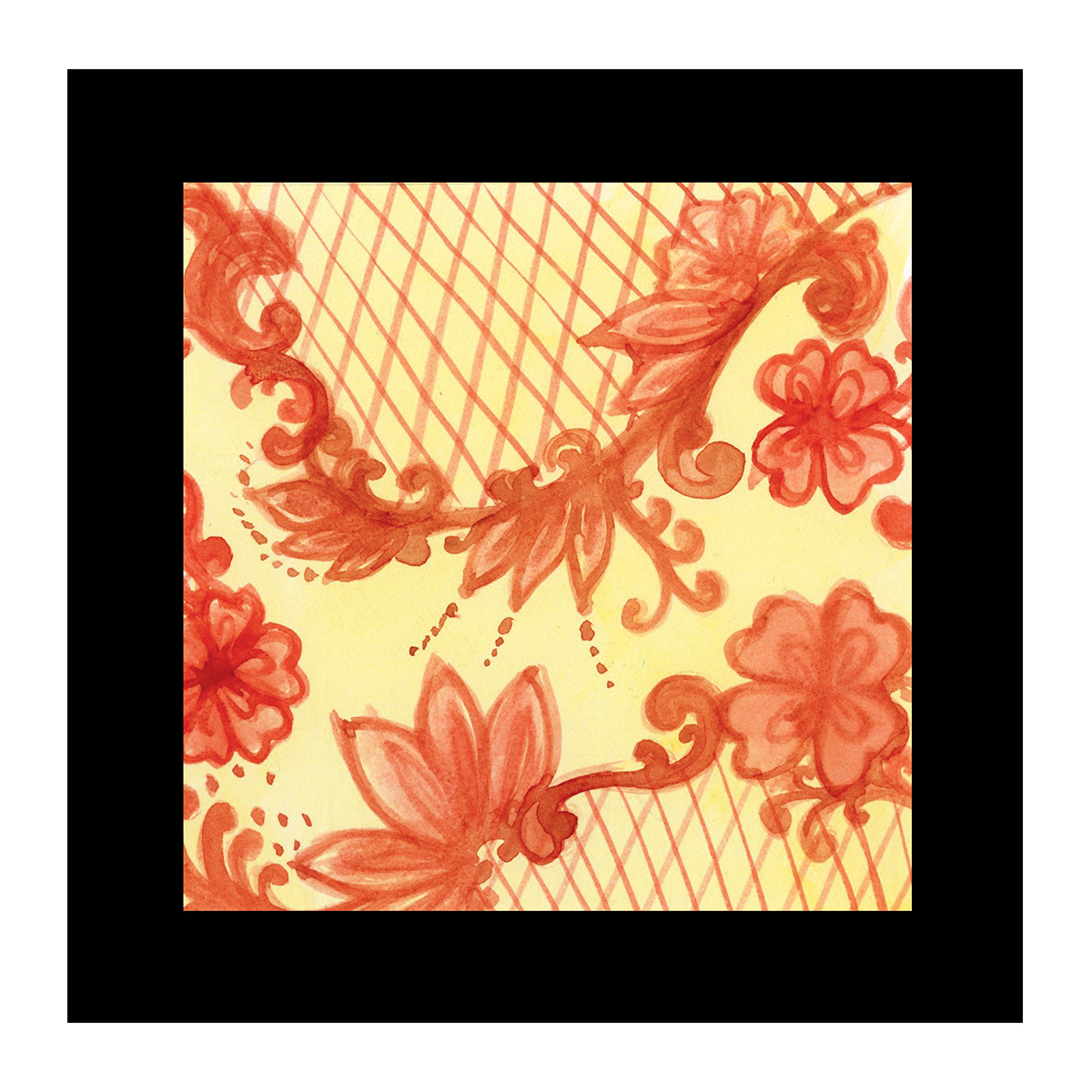 pattern textile design prints Fall autumn flower floral acorn
