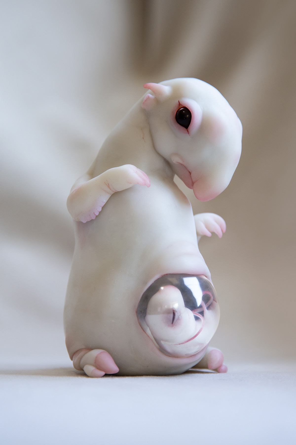 My sculpture of pregnant Alien Tapir monny with small embrio