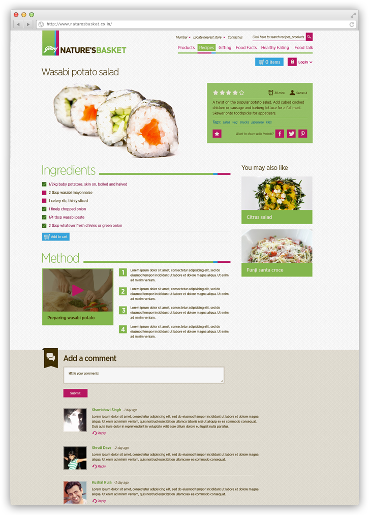 Food   retailer  website  digital