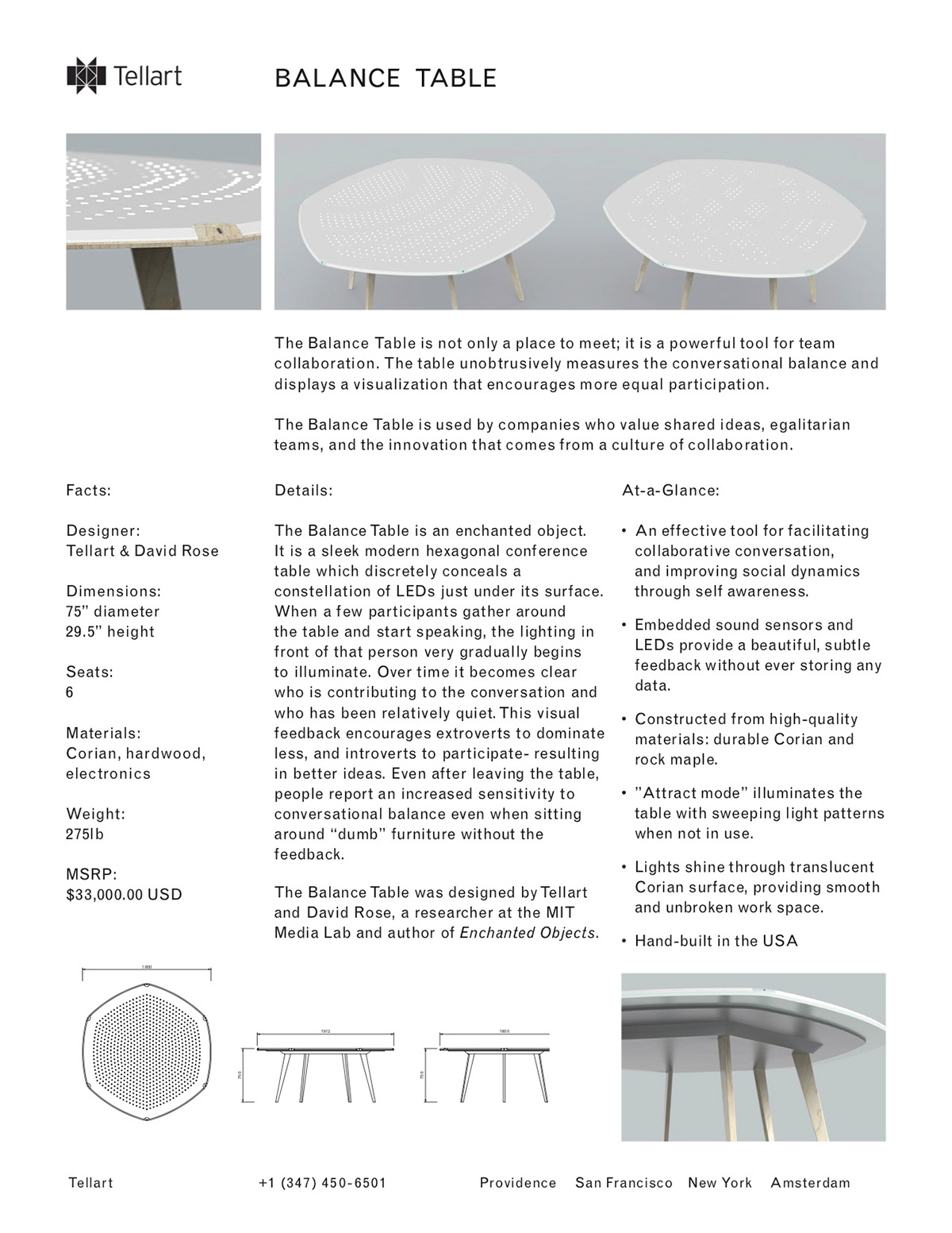 speculative design tellart Balance Table communication industrial design  table interactive furniture