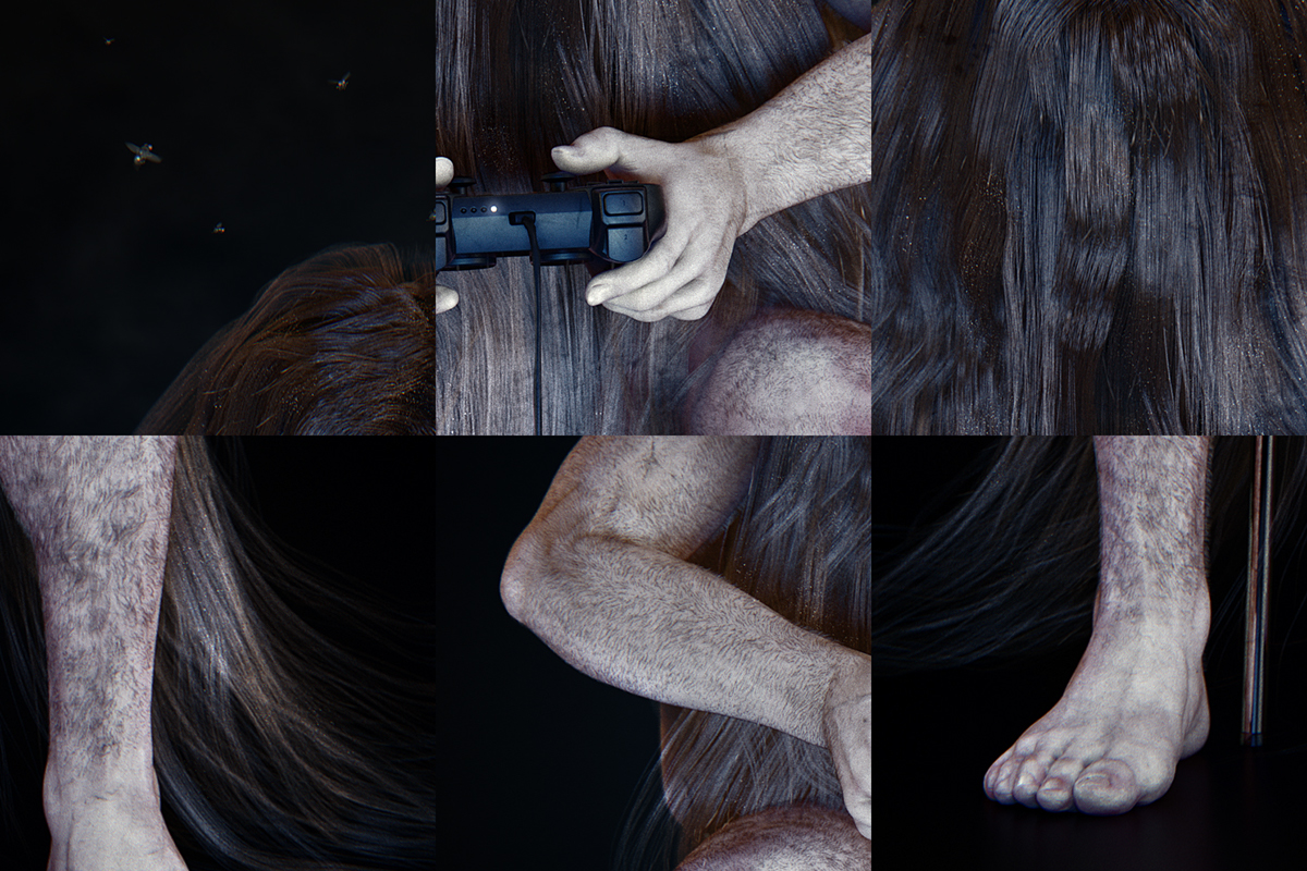 3D CGI playstation caveman hair Maya
