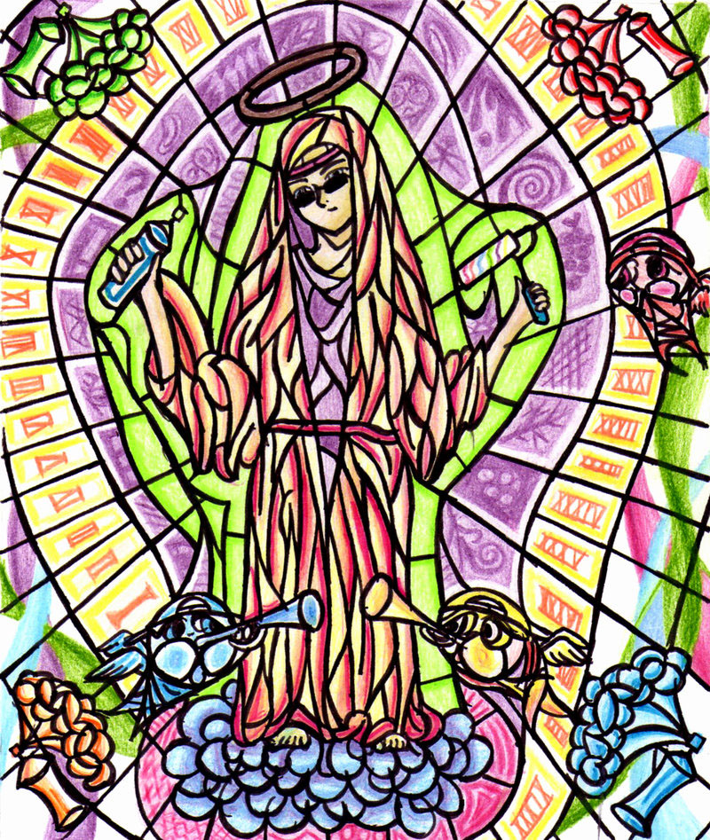grafite santa mulher querubim spray holy woman cherub
