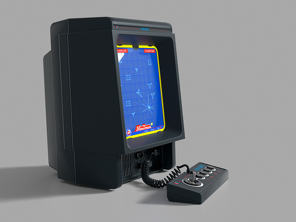 console retrogaming vector videogame 80s gamepad 3D modo