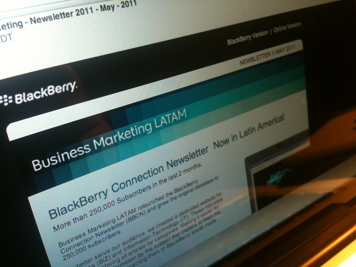 rim blackberry Latin America US Hispanics mobile phones smartphones business marketing Email newsletter