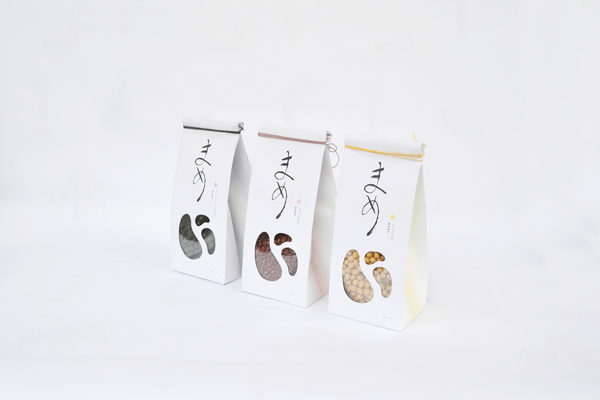 Japanese Calligraphy beans Food Packaging Japanese influence Japanese design