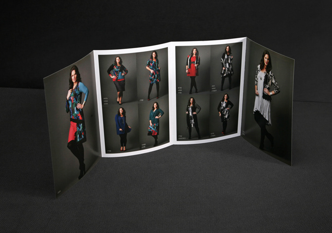 Lookbook print brochure Womens Fashion Clothing online lookbook Fashion Designer 8 page gatefold a5 booklet Booklet