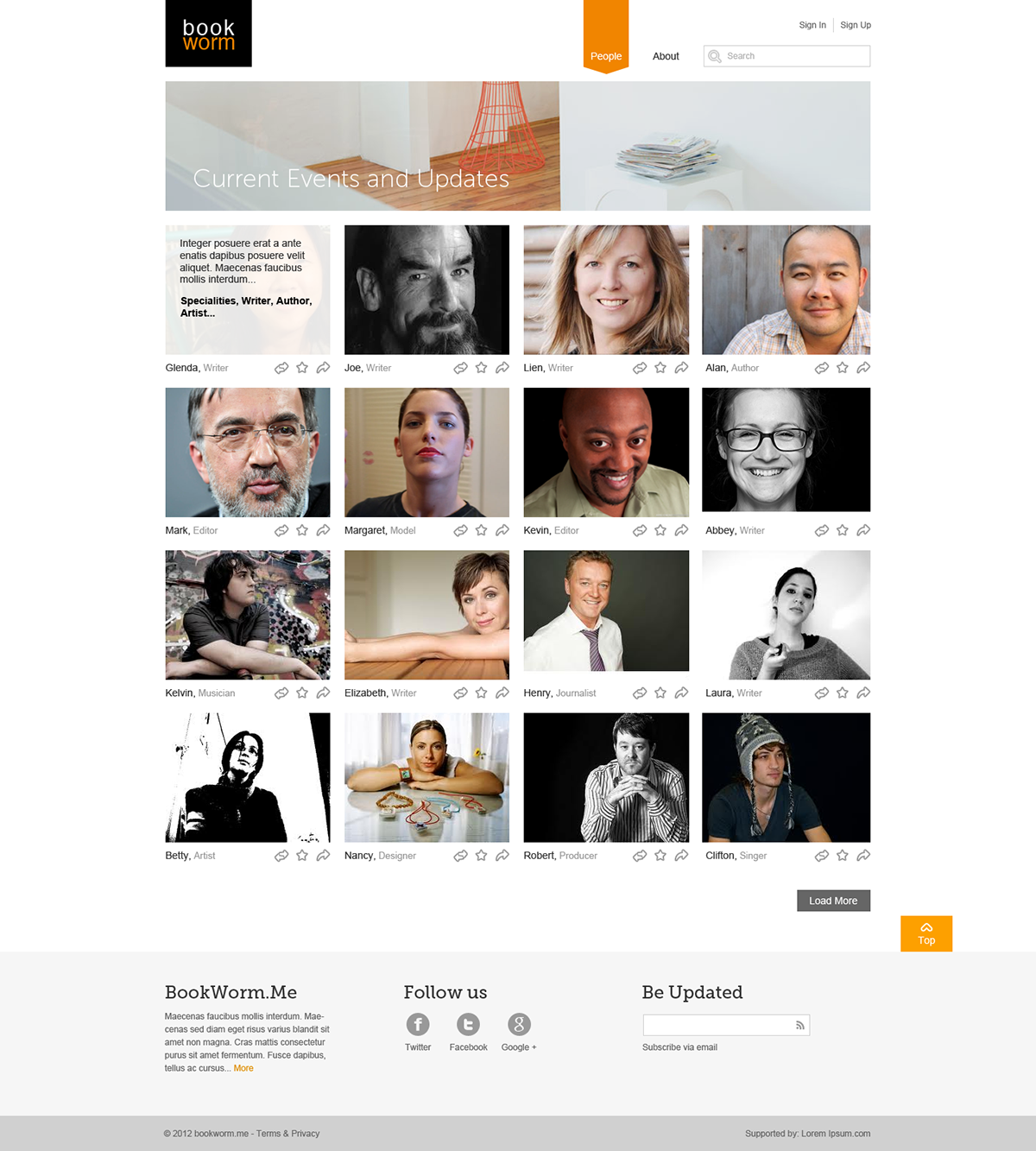Web visual design Responsive book professional networking