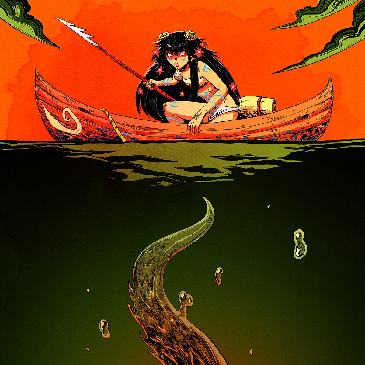 Harpoon comicbook bd manga comic polynesian Terror Ocean tribal girl