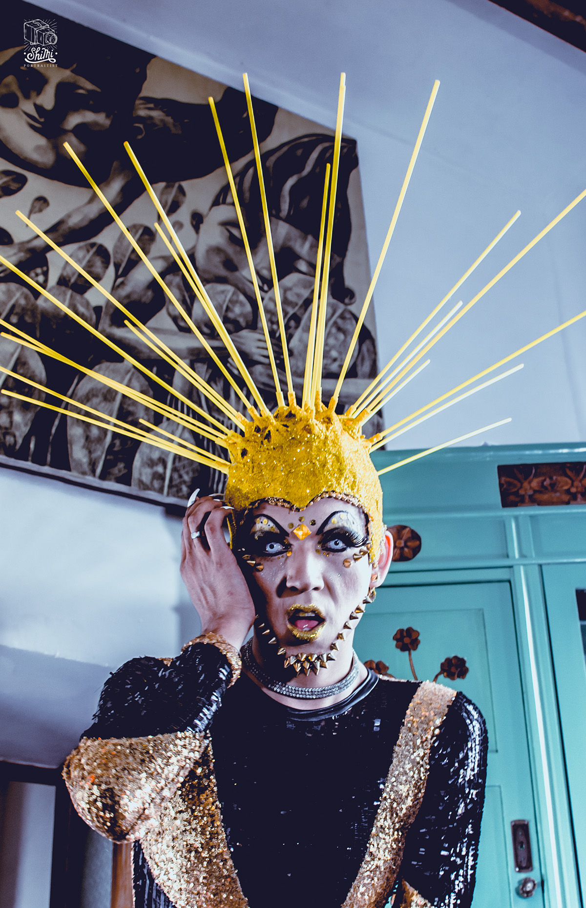 Drag queen moda gay peru Shimi portraitist portrait maquillaje Ropa disfraz retoque revelado Nikon europa