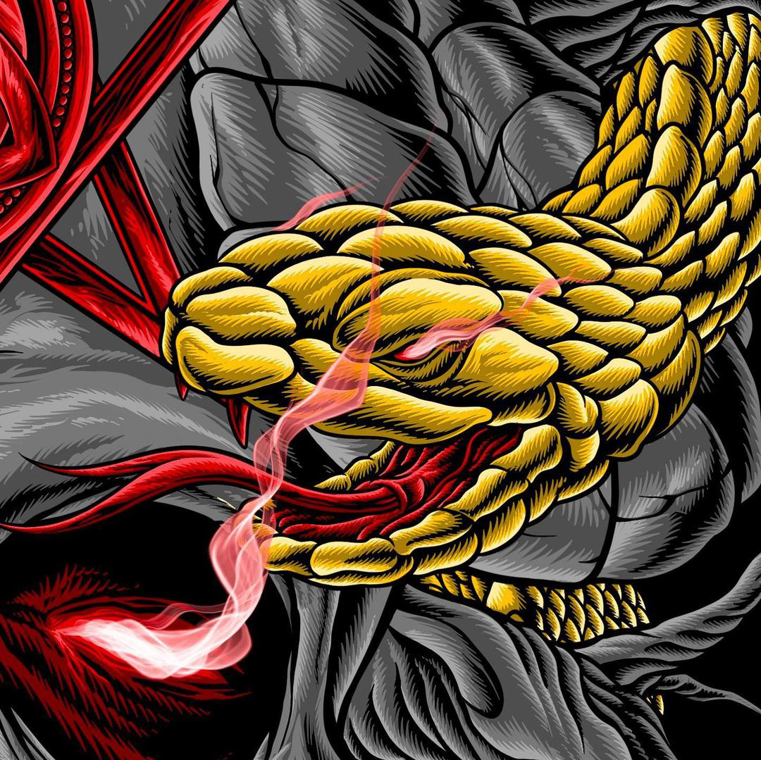 dark art graphic design  ILLUSTRATION  poison satanism skull snake Tshirt Design