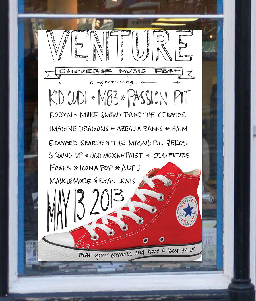 converse venture Portfolio Class memories magazine spread tv spot concert poster spotify